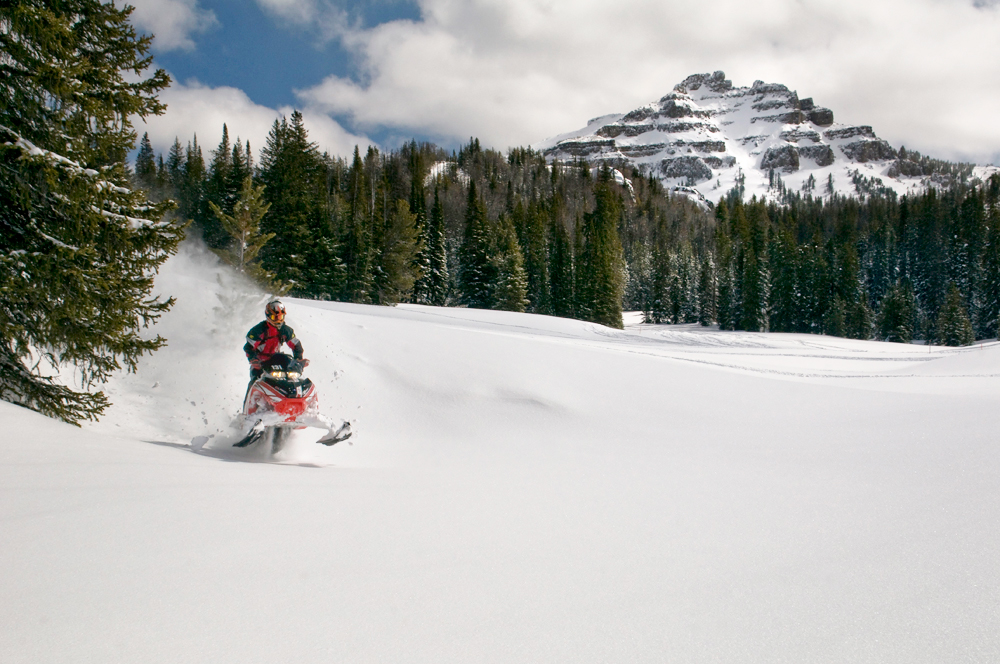 Snowmobiling at Togwotee in Wyoming