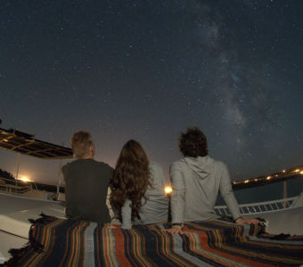 Stargazing is one of the best ways to end an activity-filled day out on the lake.